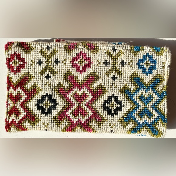 Vintage Creative House Aztec Beaded Tapestry Trifold Wallet | 1960s | Southwest - Picture 3 of 8